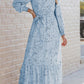 ChicDresses Printed Tie Front Ruffle Hem Dress