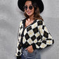 Fashion Mood Geometric Button Up Long Sleeve Cardigan