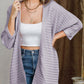 Striped Open Front Knit Cardigan