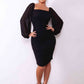 Zip-Back Ruched Bodycon Dress