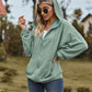 Zip Up Drawstring Long Sleeve Hooded Jacket