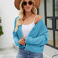 Eyelet Button Front Long Sleeve Cardigan