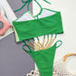 SOSASSY Contrast Halter Neck Chain Detail One-Piece Swimsuit