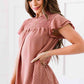 Polka Dot Smocked Flutter Sleeve Blouse