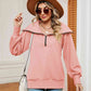 Full Size Half-Zip Collared Sweatshirt