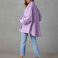 Full Size Dropped Shoulder Raw Hem Jacket