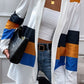 Color Block Open Front Cardigan