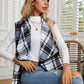 Plaid Open Front Vest