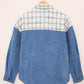 S&T Black Plaid Color Block Curved Hem Shirt Jacket