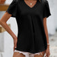 Malibu Dreams Full Size Ruche V-Neck Petal Sleeve Top
