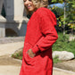 Double Take Full Size Hooded Teddy Bear Jacket with Thumbholes