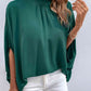 Tie Back Mock Neck Blouse