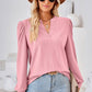 Notched Long Sleeve T-Shirt