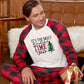 UNISEX ADULT PJ Full Size Christmas Slogan Graphic Top and Plaid Pants Set