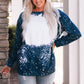 Women's Full Size Contrast Splash Drop Shoulder Sweatshirt