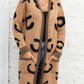 Printed Long Sleeve Cardigan with Pockets