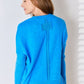 Zenana Ribbed Trim Round Neck Long Sleeve Top