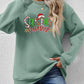 CHRISTMAS THEMED Letter Graphic Round Neck Long Sleeve Sweatshirt