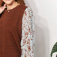 And The Why Chestnut Brown Full Size Foil Printed Sleeve Top