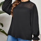 Plus Size Round Neck Flounce Sleeve Blouse