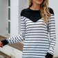 Striped Round Neck Long Sleeve T-Shirt