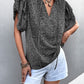 SO CHIC Printed Flutter Sleeve V-Neck Top