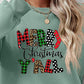 Merry Christmas Ya'll Letter Graphic Round Neck Long Sleeve Sweatshirt