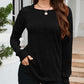 LoveByHannah Texture Round Neck Long Sleeve Knit Top