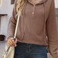 Half Button Up Drawstring Hoodie