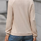 Decorative Button Long Sleeve Top
