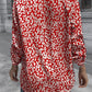Leopard Roll-Tap Sleeve Shirt