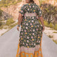 Plus Size Tie Neck Maxi Dress