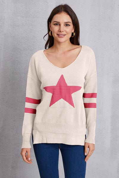 Laura Jay Star Scoop Neck Dropped Shoulder T-Shirt