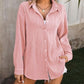 Button Up Dropped Shoulder Shirt