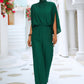 Tie Back Mock Neck Split Sleeve Jumpsuit