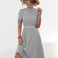 Printed Mock Neck Flounce Sleeve Dress