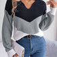Isabella Color Block Dropped Shoulder Sweater