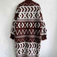 Geometric Button Front Longline Cardigan