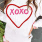 XOXO Heart Round Neck Dropped Shoulder Sweatshirt