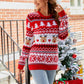 Full Size Christmas Round Neck Sweater