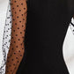 Square Neck Polka Dot Long Sleeve T-Shirt