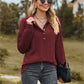 Full Size Collared Neck Long Sleeve Blouse