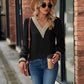 Full Size V-Neck Long Sleeve Blouse