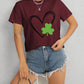 Heart Lucky Clover Short Sleeve T-Shirt