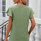 Notched Cap Sleeve T-Shirt