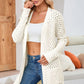 FULL SIZE Open Front Dropped Shoulder Cardigan with Pockets