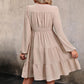V Neck Button Up Tiered Dress
