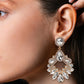 Zinc Alloy Frame Glass Stone Dangle Earrings