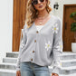 Flower Pattern Button Front Cardigan