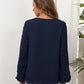 Full Size Swiss Dot Balloon Sleeve Blouse
